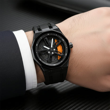 Radial Caliper Silicon Strap Quartz Wristwatch