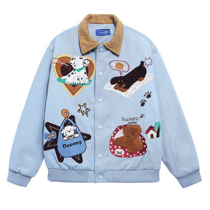 Corduroy Collar Puppy Paw Classic Jacket