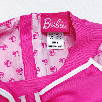 Barbie Girls Pink A-Line Casual Dress with Statement Bow Accent