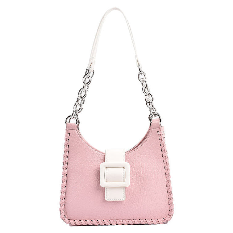 Buckle Bucket Shoulder Bag