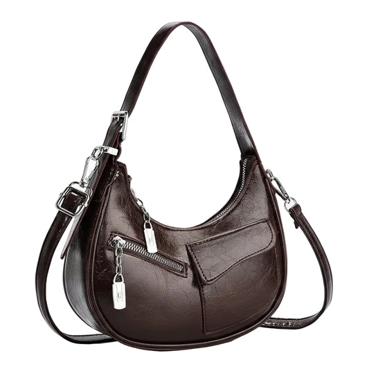 Retro Multi-Pocket Crescent Crossbody/Handbag