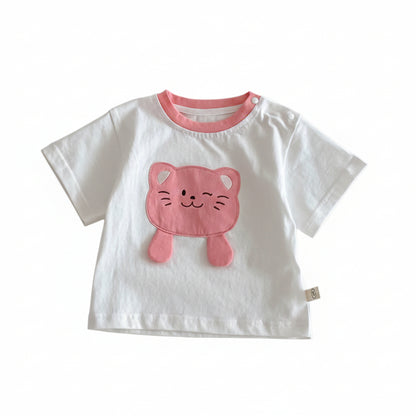 Girls' Pink Cat Outfit Set
