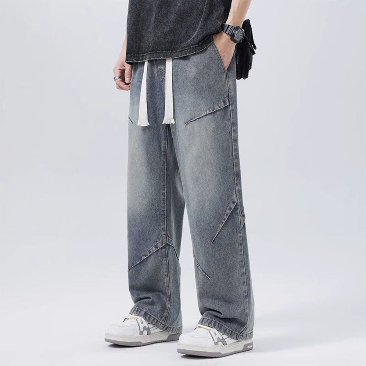 Men's Distressed Streetwear Baggy Jeans
