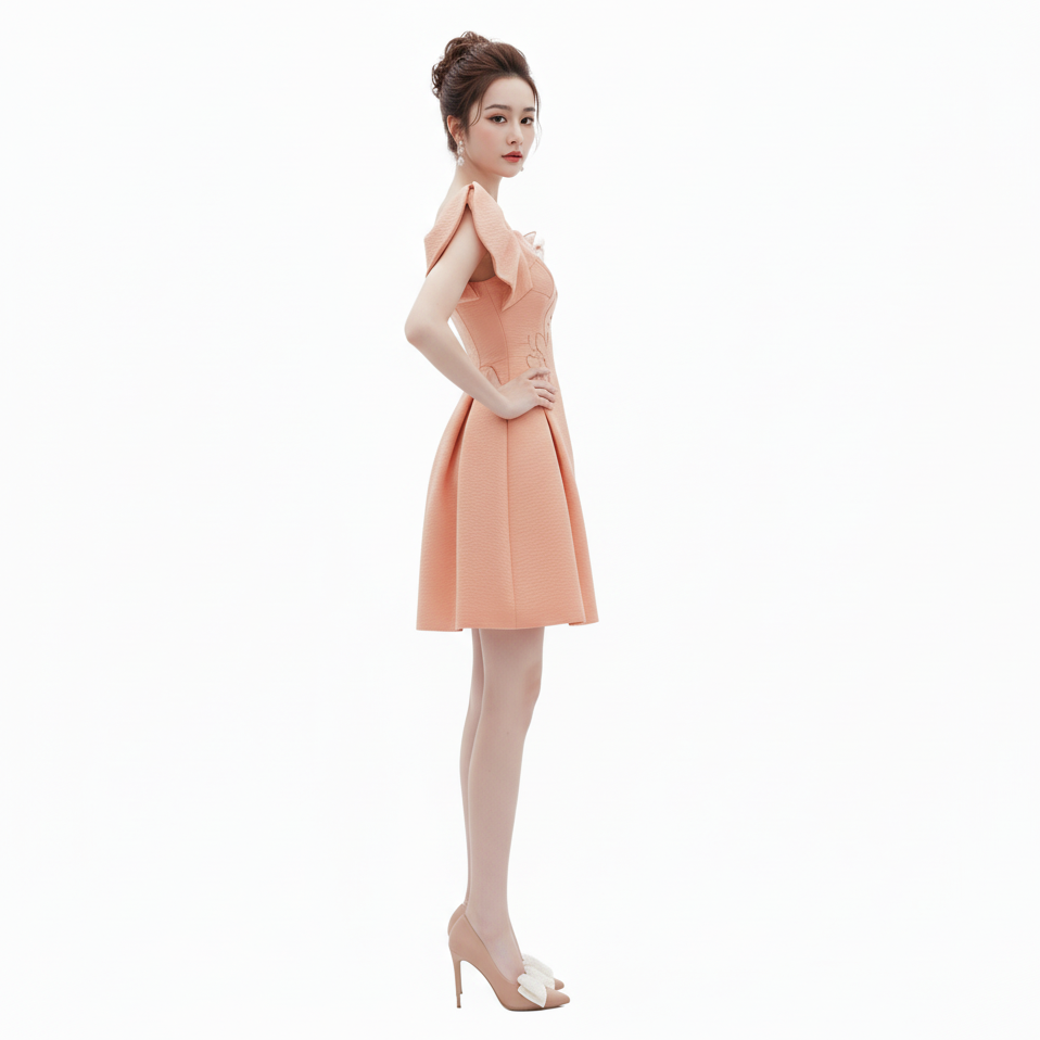 Bloom Retro Puff Sleeve Mini Dress
