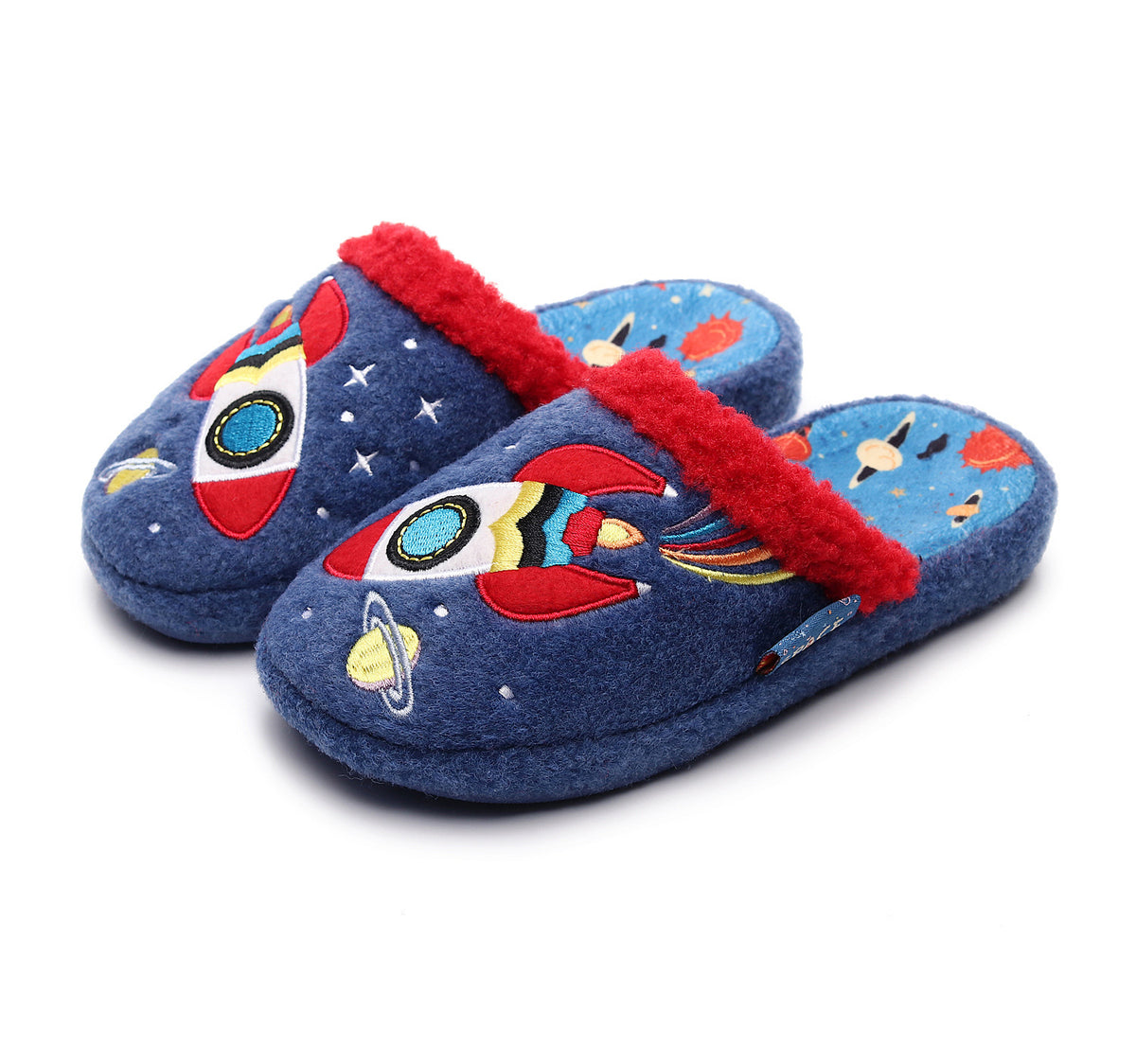 Kids Space Rocket Cozy Home Slippers