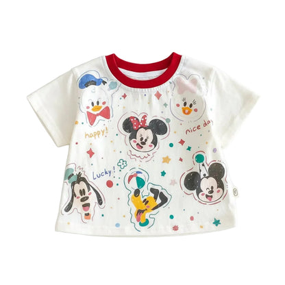 Minnie Mouse Girl's Denim Shorts Outfit Set