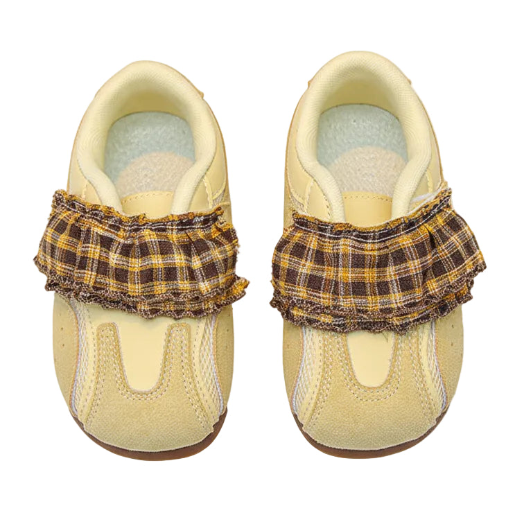 Girl's Tartan Soft Sole Sneakers - Pink
