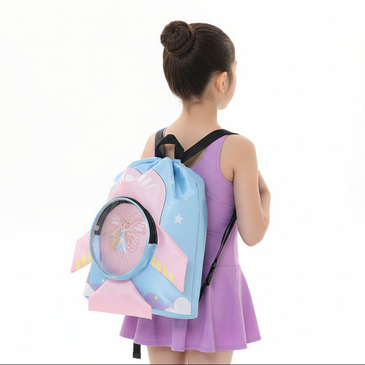 Kids Fun Cartoon Large Capacity Waterproof Beach Backpack with Footwear Compartment