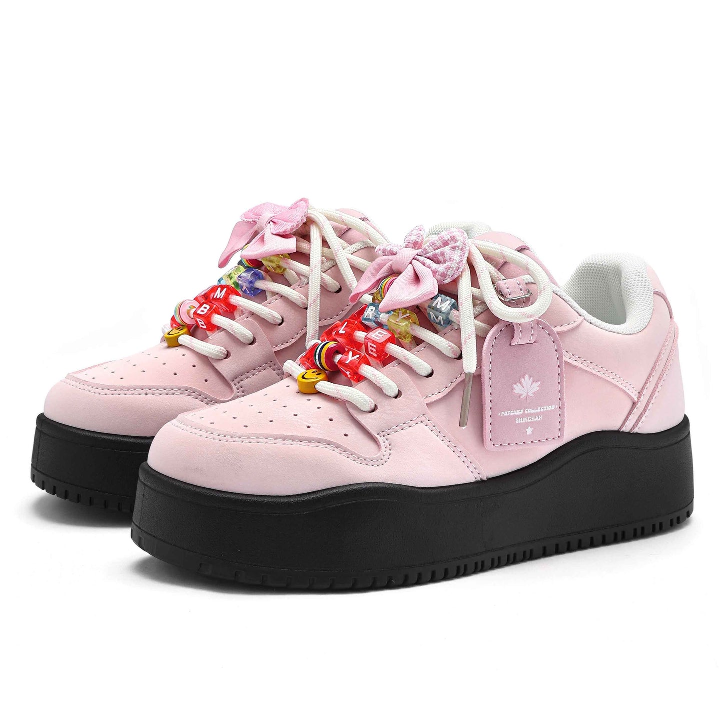 Crayon Shin-Chan Collaboration Mismatched Pastel Platform Sneakers