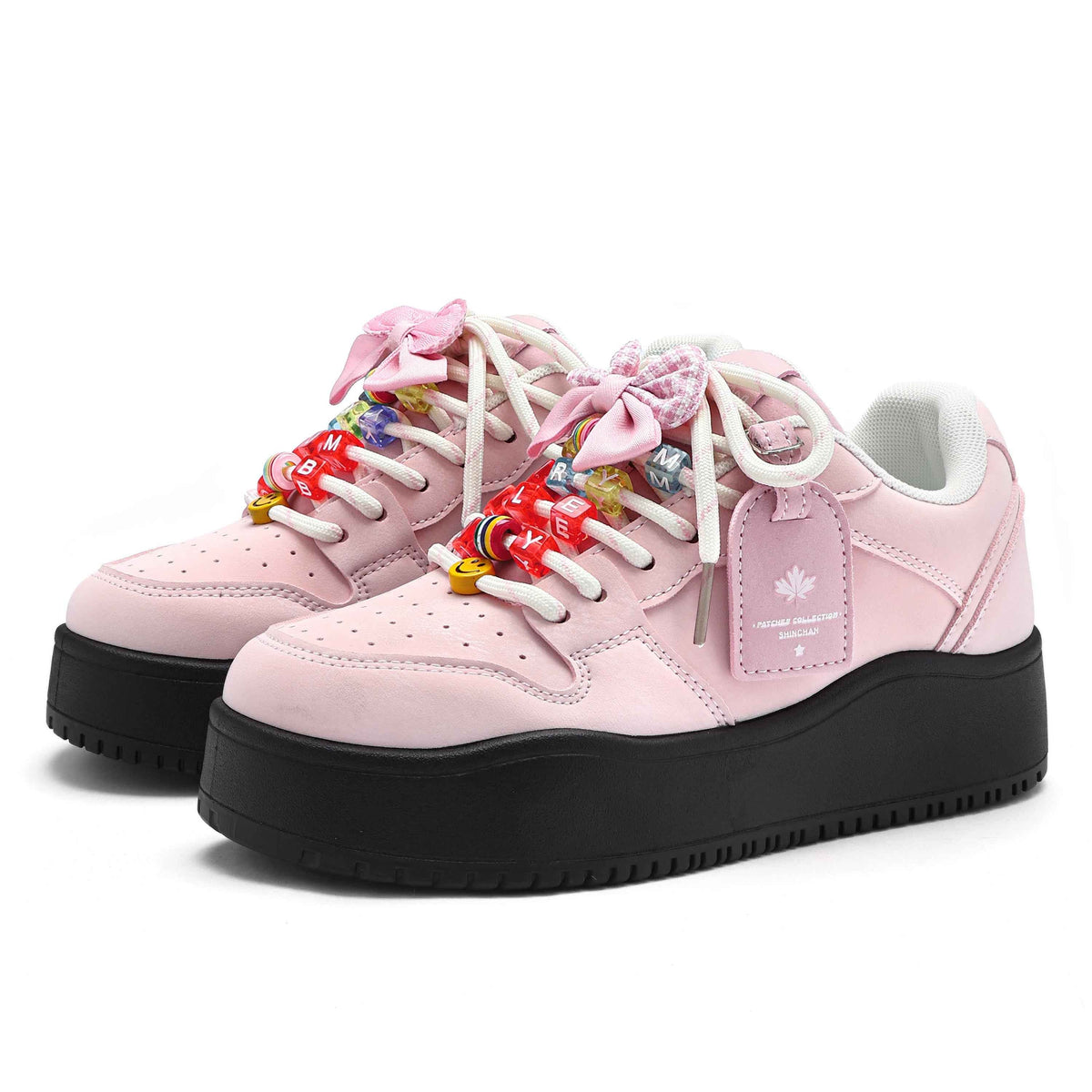 Crayon Shin-Chan Collaboration Mismatched Pastel Platform Sneakers