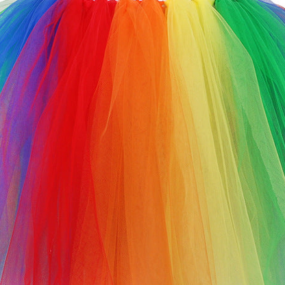 Girls Rainbow Clown Tutu Costume Set