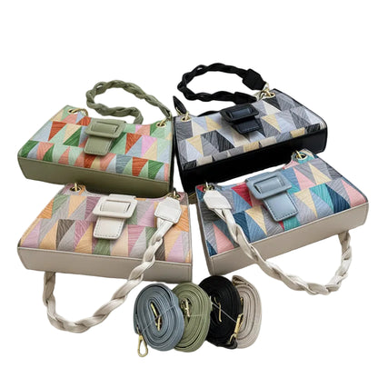 Buckle Contrast Shoulder Bag