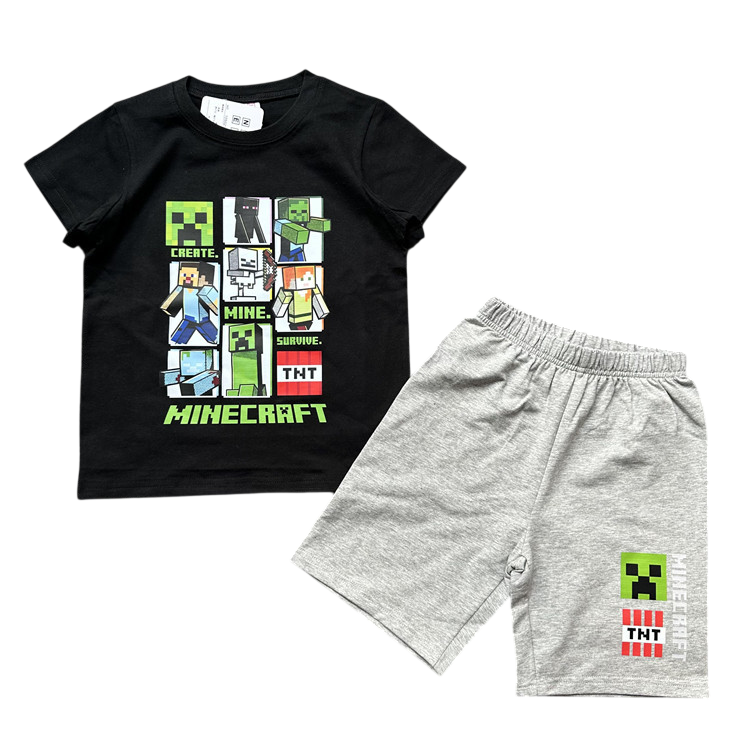Minecraft T-Shirt and Shorts Outfit Sets