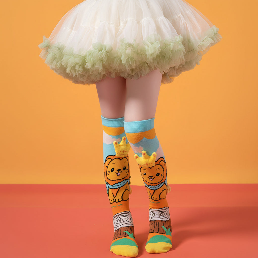 Kids Cute Cartoom Knee-High Crazy Socks