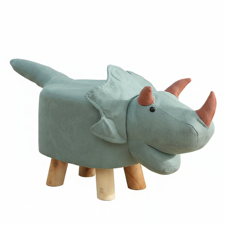Smiling Triceratops Animal Children's Ottoman Footstool