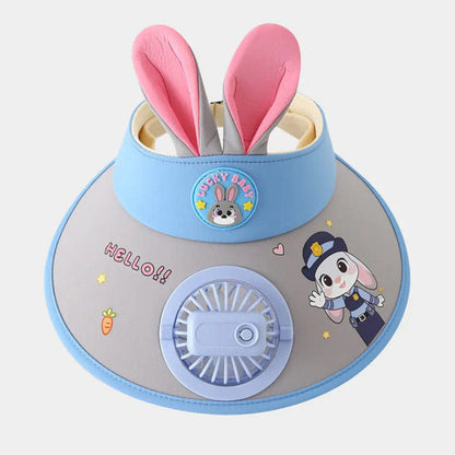Zootopia Children's Sun Visor Hat with Built-in Mini Cooling Fan