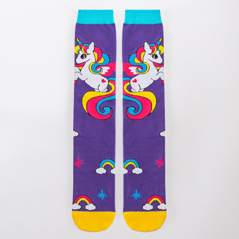 Adorable Children's Knee-High Unicorn Crazy Socks