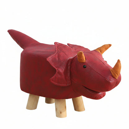 Smiling Triceratops Animal Children's Ottoman Footstool