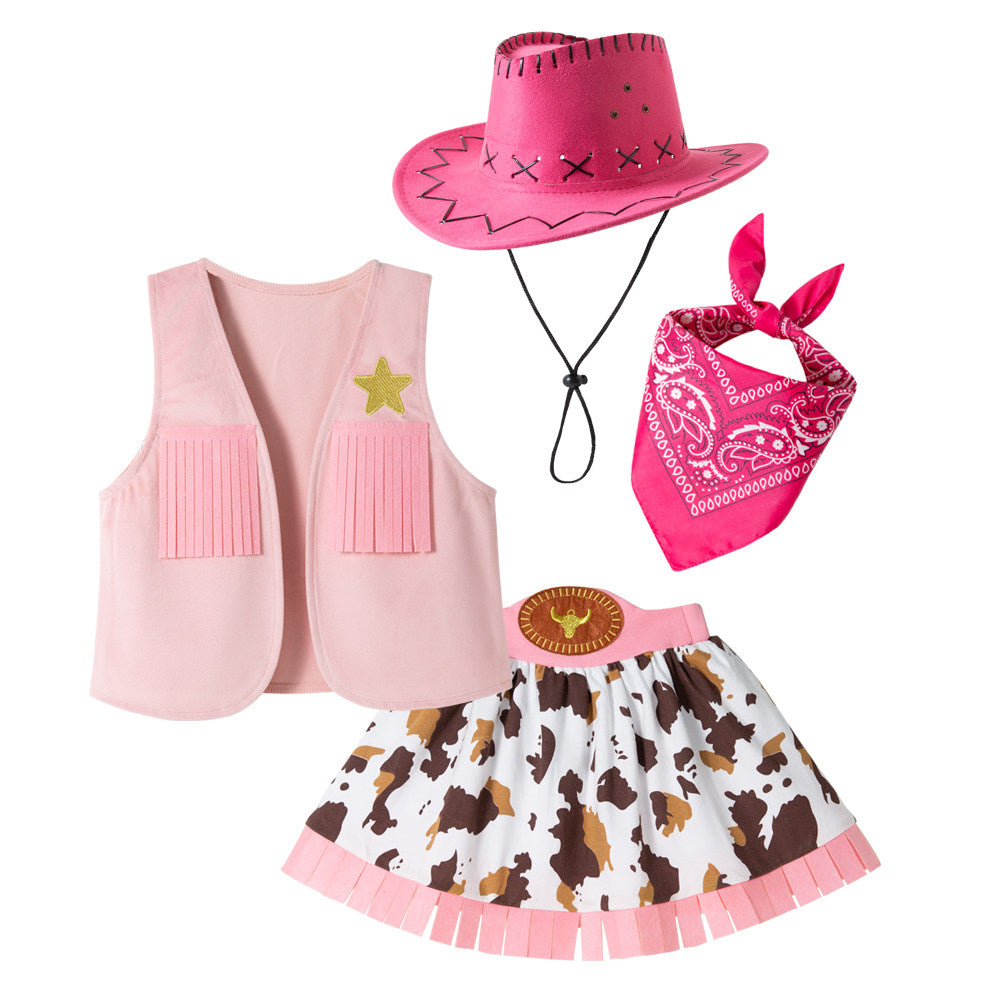 Pink Western Cowgirl Costume Set