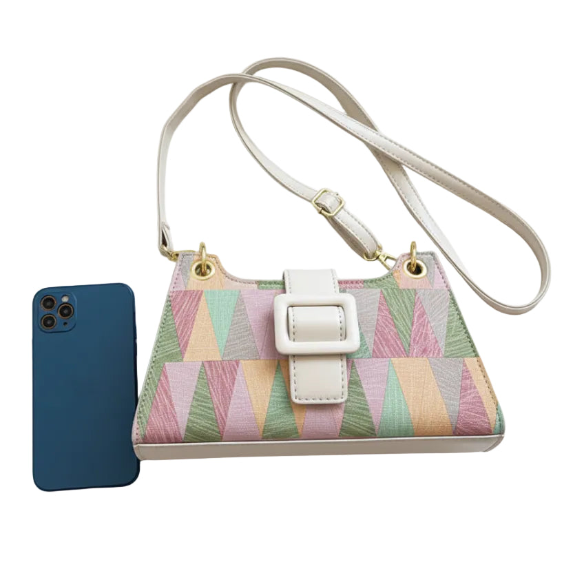 Buckle Contrast Shoulder Bag