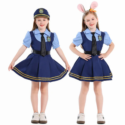 Kids Police Cosplay Costume Set