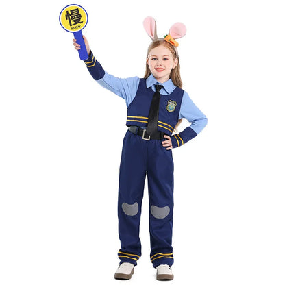 Kids Police Cosplay Costume Set
