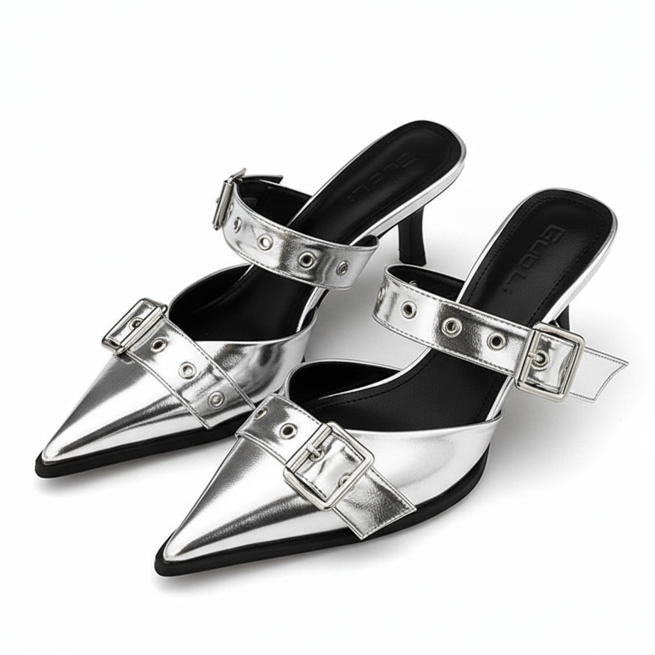 Women's Punk Metal Buckle High Heels Sandals - 6cm Heels