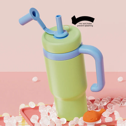 710ml Stainless-Steel Whale Fountain Tumbler with Handle