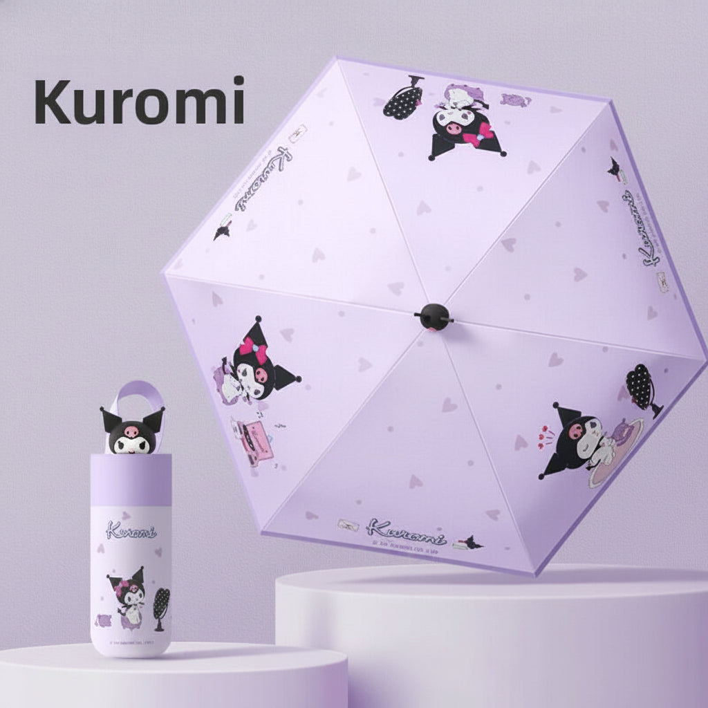 Kuromi  3D Doll Head Manual Folding Umbrella