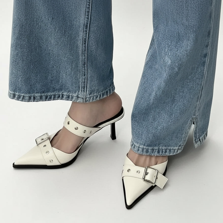 Women's Punk Metal Buckle High Heels Sandals - 6cm Heels