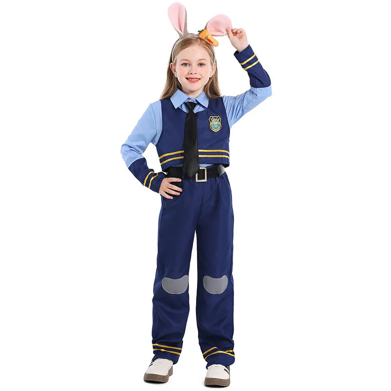 Kids Police Cosplay Costume Set