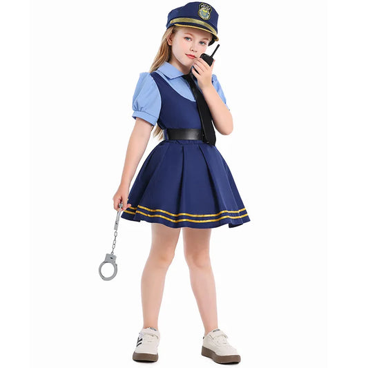 Kids Police Cosplay Costume Set