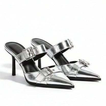 Women's Punk Metal Buckle High Heels Sandals - 8cm Heels