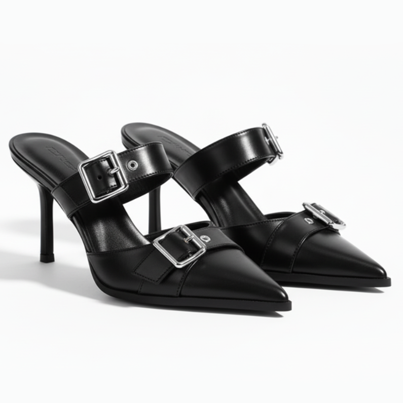 Women's Punk Metal Buckle High Heels Sandals - 8cm Heels