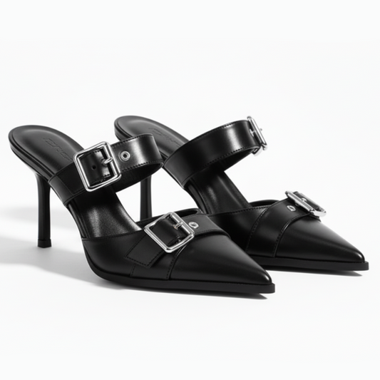 Women's Punk Metal Buckle High Heels Sandals - 8cm Heels