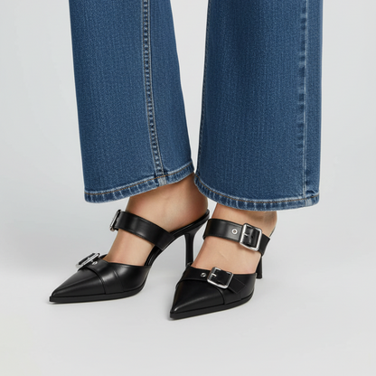 Women's Punk Metal Buckle High Heels Sandals - 8cm Heels