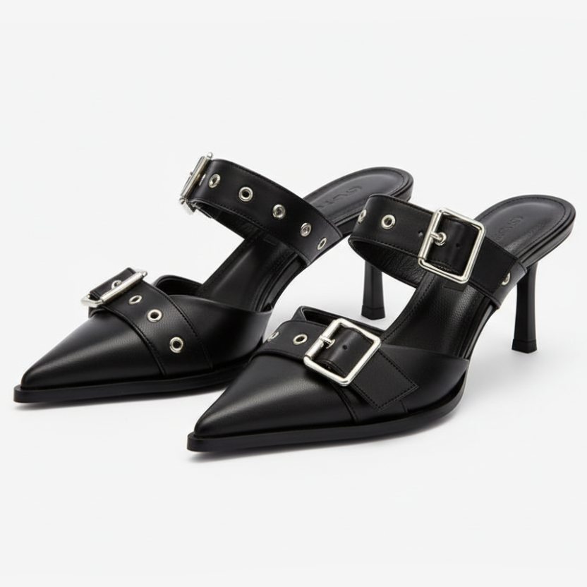 Women's Punk Metal Buckle High Heels Sandals - 6cm Heels