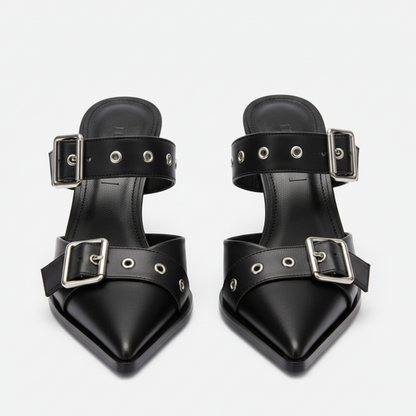 Women's Punk Metal Buckle High Heels Sandals - 8cm Heels