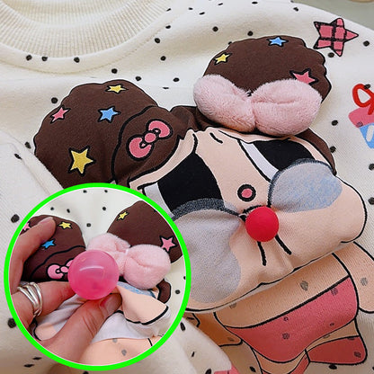 Girls 3D Cartoon Applique Pullover Sweatshirt