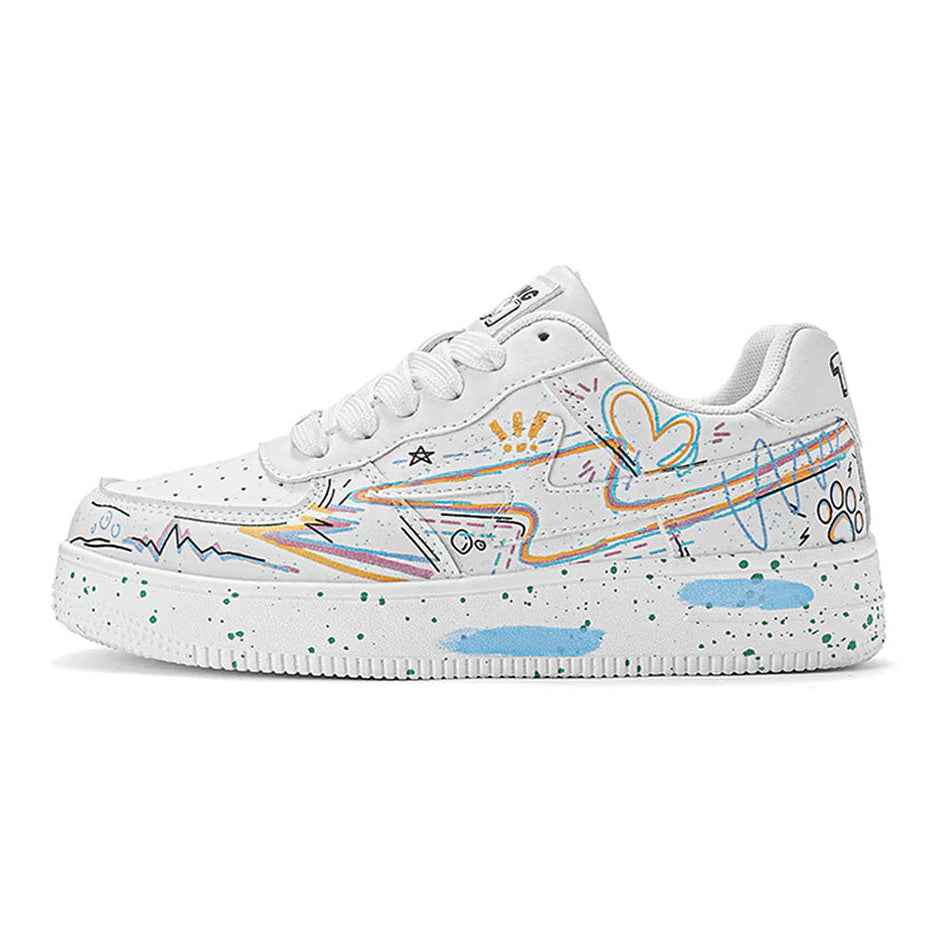 TALKING TOM | Graffiti Lightning Sneakers - White
