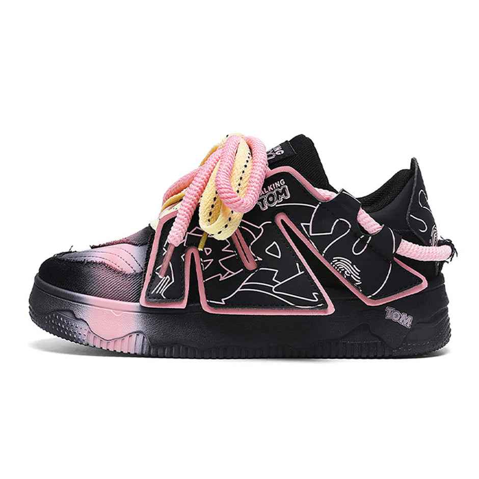 TALKING TOM | Graffiti Casual Sneakers - Black