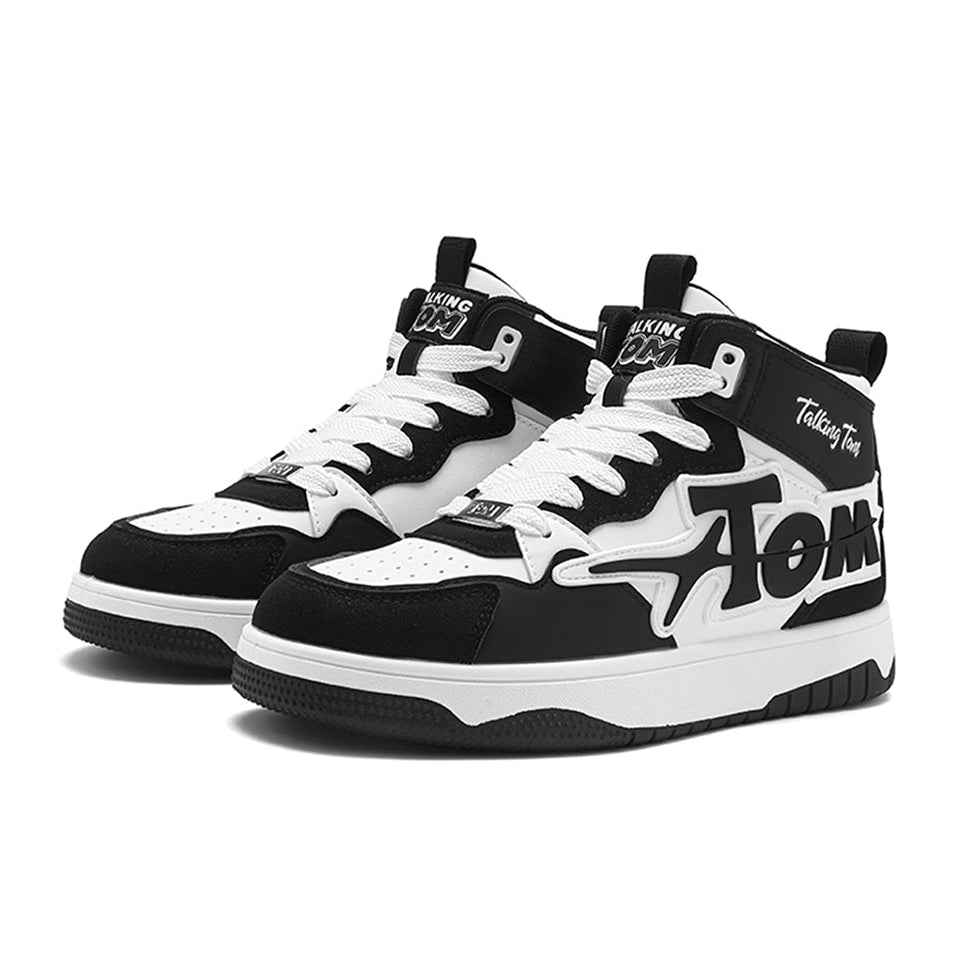 TALKING TOM | Sports High Top Board Shoes - Black/White