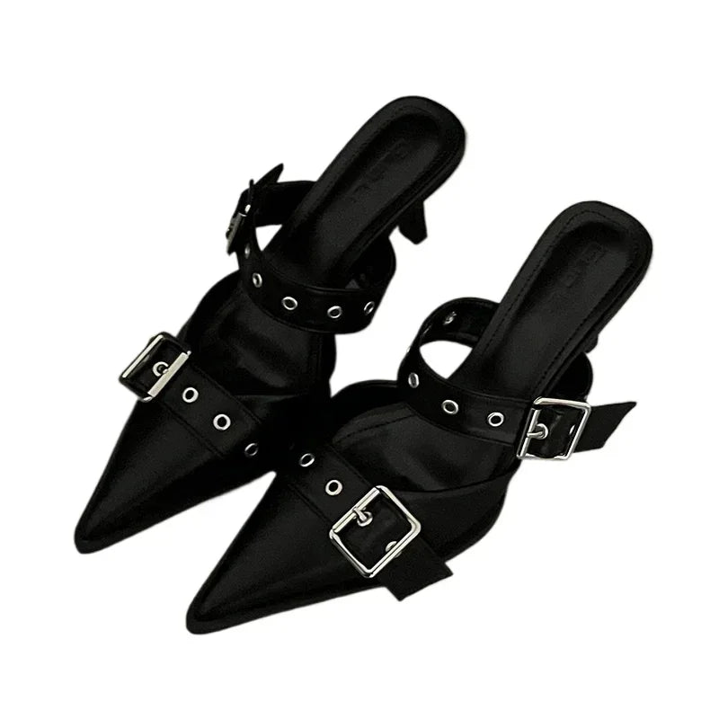 Women's Punk Metal Buckle High Heels Sandals - 6cm Heels