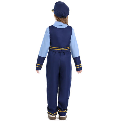 Kids Police Cosplay Costume Set