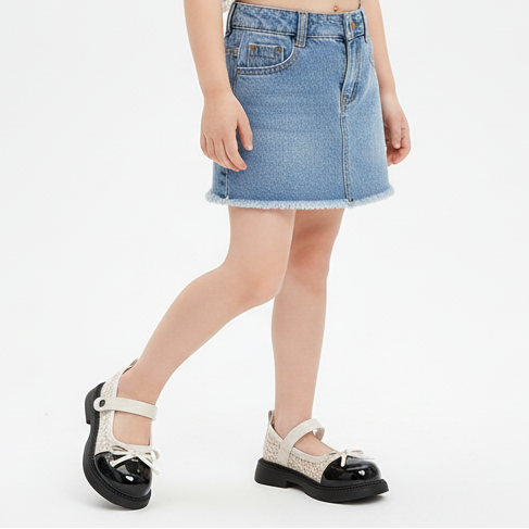 Girls Mary Jane Leather Princess Shoes with Bowknot