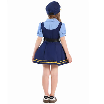 Kids Police Cosplay Costume Set