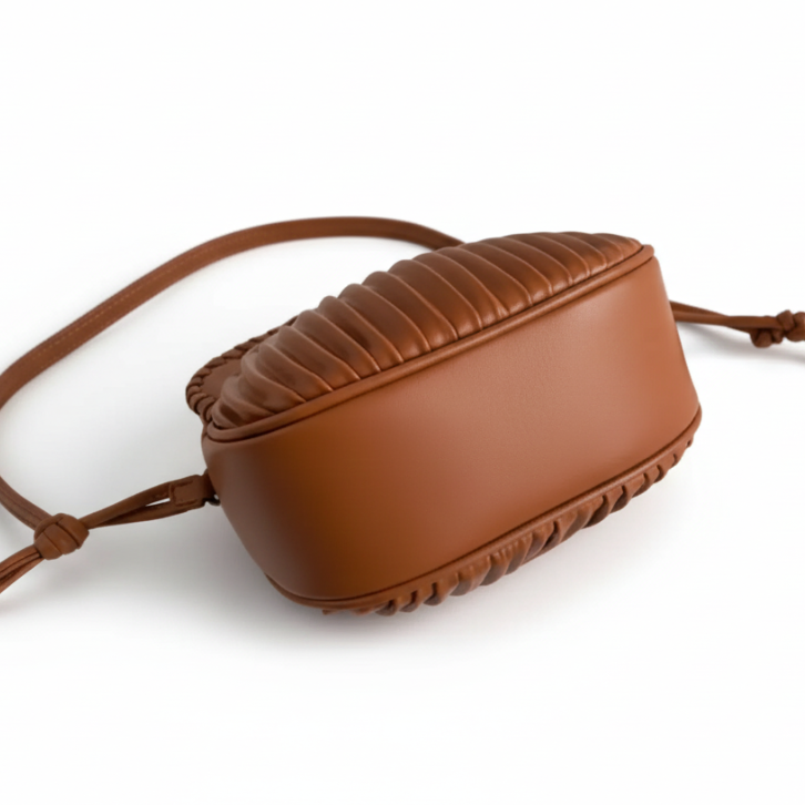 Pleated Bucket Crossbody Bag