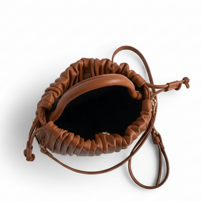 Pleated Bucket Crossbody Bag