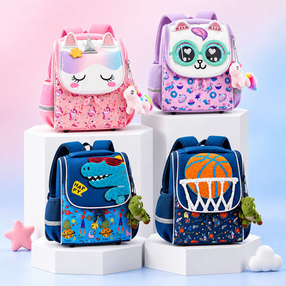 Ergonomic 3D Cartoon Kids School Backpacks
