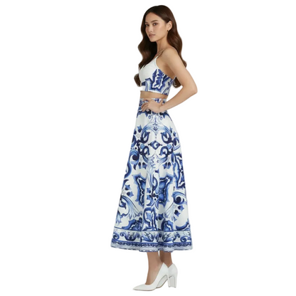 ZYLUS Eross Suspender Top + Skirt 2Pcs Set